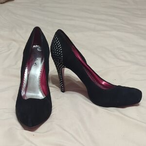 Barbie Elegant Black Heels with Silver Studs